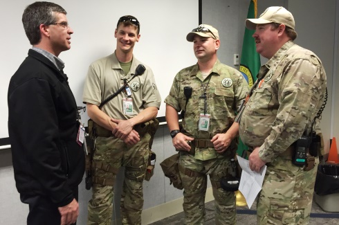 Exceeding ALARA standards, Security receives trophy